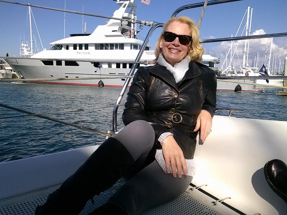 Paula relaxes on a yacht